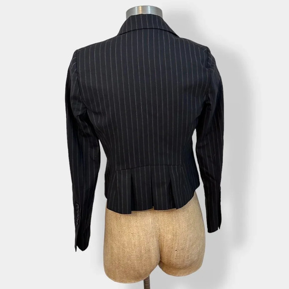 BCBGMAXAZRIA Black Striped Blazer‎ Jacket XS - Picture 3 of 5